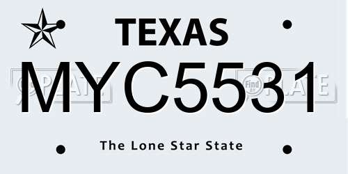 MYC5531 Texas License Plate