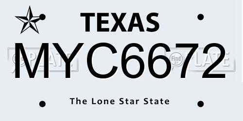 MYC6672 Texas License Plate
