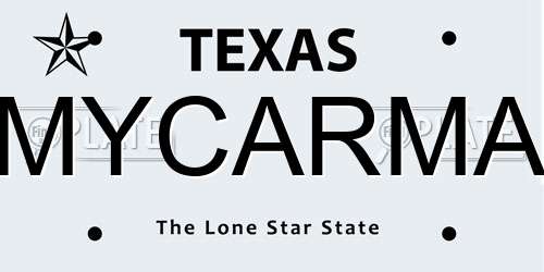 MYCARMA Texas License Plate