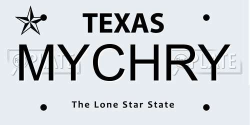 MYCHRY Texas License Plate