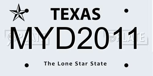 MYD2011 Texas License Plate
