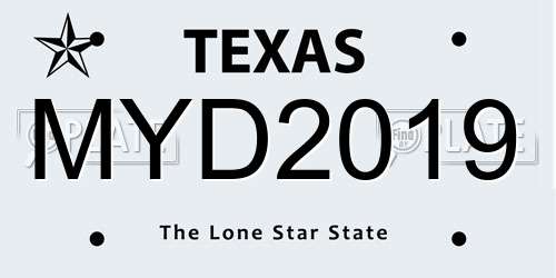 MYD2019 Texas License Plate