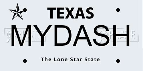 MYDASH Texas License Plate