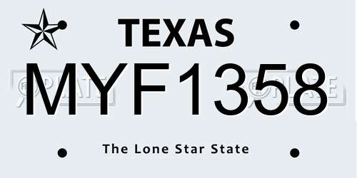 MYF1358 Texas License Plate