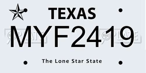 MYF2419 Texas License Plate