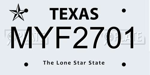 MYF2701 Texas License Plate