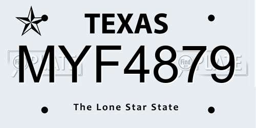 MYF4879 Texas License Plate