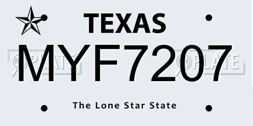 MYF7207 Texas License Plate