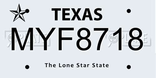 MYF8718 Texas License Plate