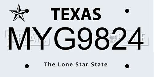 MYG9824 Texas License Plate