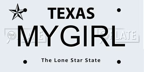 MYGIRL Texas License Plate