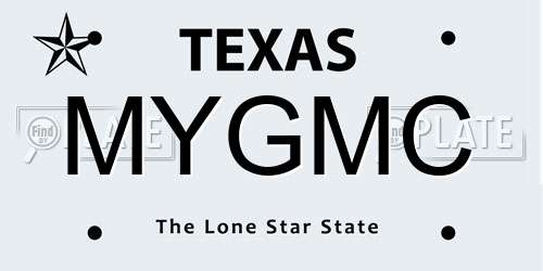 MYGMC Texas License Plate