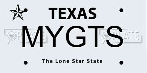 MYGTS Texas License Plate