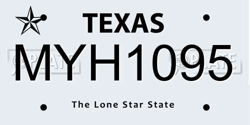 MYH1095 Texas License Plate