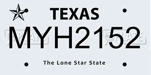 MYH2152 Texas License Plate