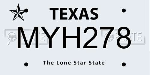 MYH278 Texas License Plate
