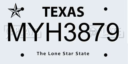 MYH3879 Texas License Plate