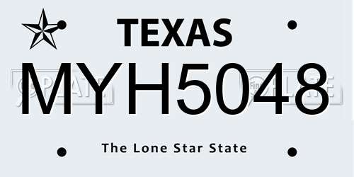 MYH5048 Texas License Plate