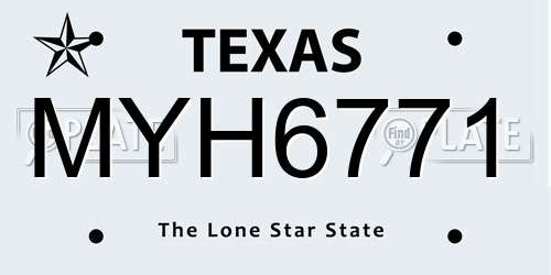 MYH6771 Texas License Plate
