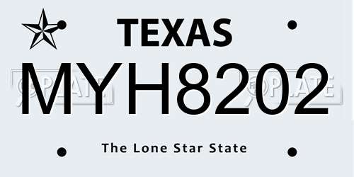 MYH8202 Texas License Plate