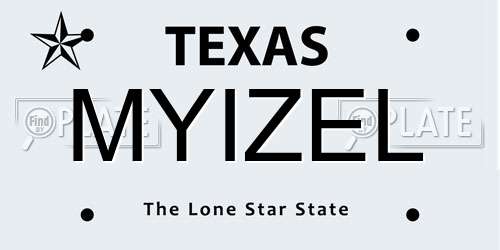 MYIZEL Texas License Plate
