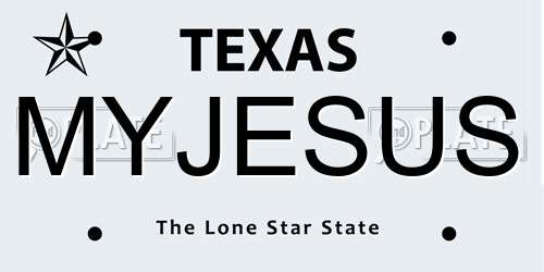 MYJESUS Texas License Plate
