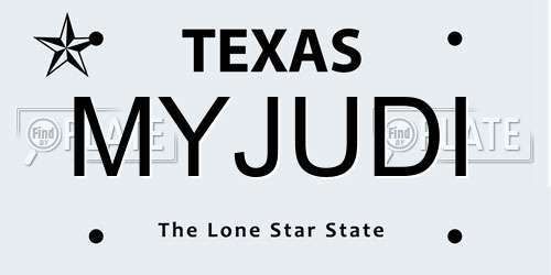 MYJUDI Texas License Plate