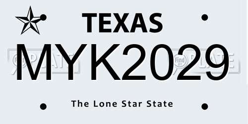 MYK2029 Texas License Plate