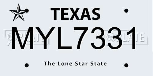 MYL7331 Texas License Plate