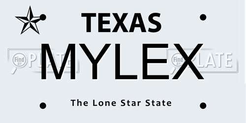 MYLEX Texas License Plate