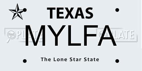 MYLFA Texas License Plate