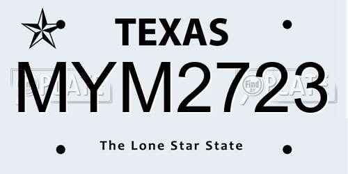 MYM2723 Texas License Plate