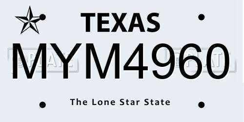 MYM4960 Texas License Plate
