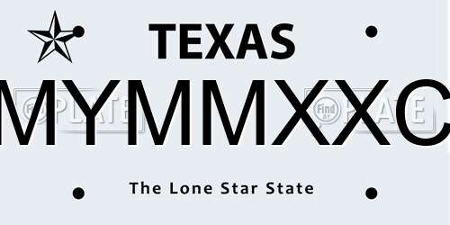 MYMMXXC Texas License Plate