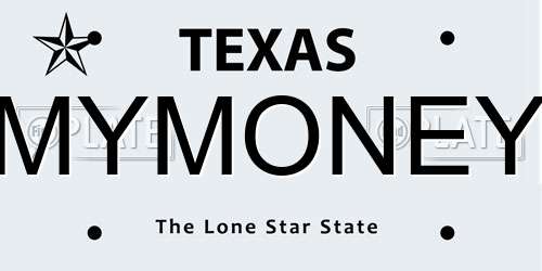 MYMONEY Texas License Plate