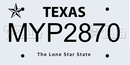 MYP2870 Texas License Plate