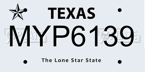 MYP6139 Texas License Plate