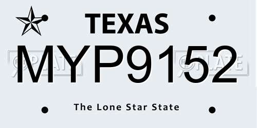 MYP9152 Texas License Plate