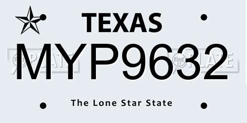 MYP9632 Texas License Plate
