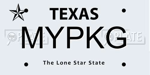 MYPKG Texas License Plate