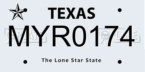 MYR0174 Texas License Plate