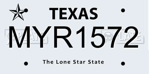 MYR1572 Texas License Plate