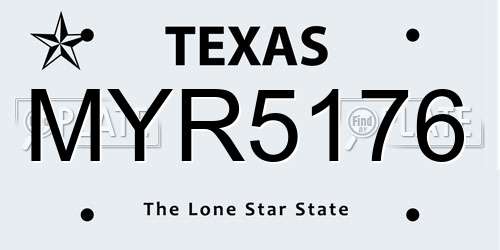 MYR5176 Texas License Plate