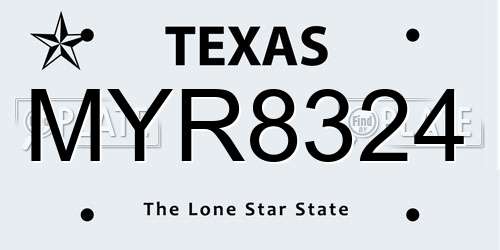 MYR8324 Texas License Plate