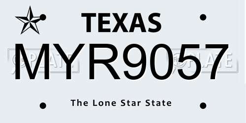 MYR9057 Texas License Plate