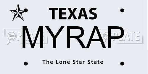 MYRAP Texas License Plate