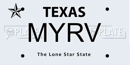 MYRV Texas License Plate