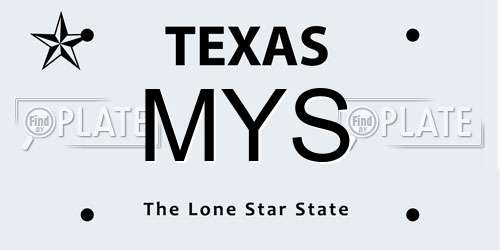 MYS Texas License Plate