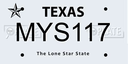 MYS117 Texas License Plate