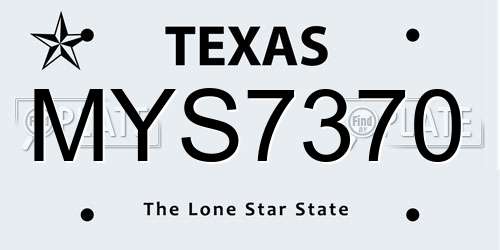 MYS7370 Texas License Plate